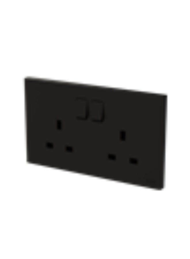ABB BC227-MB 13A DOUBLE SWITCHED SOCKET MATT BLACK FRAMIA - Image 2