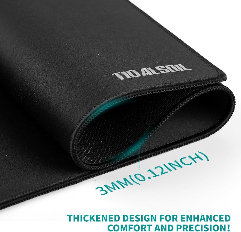 TIDALSOIL Large Gaming Mouse Pad – Oversized Extended Mouse Pad, Smooth Surface for Keyboard, Mouse, Office, Gaming and Work (Black / 35.4" x 15.7") - Image 4
