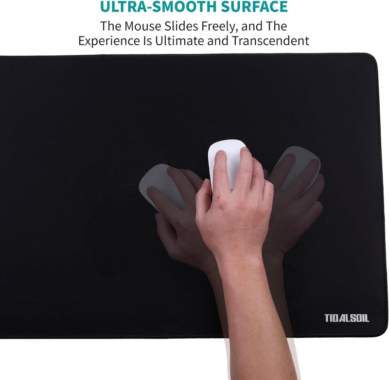 TIDALSOIL Large Gaming Mouse Pad – Oversized Extended Mouse Pad, Smooth Surface for Keyboard, Mouse, Office, Gaming and Work (Black / 35.4" x 15.7") - Image 3