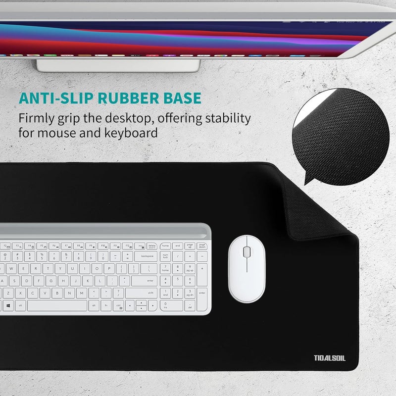 TIDALSOIL Large Gaming Mouse Pad – Oversized Extended Mouse Pad, Smooth Surface for Keyboard, Mouse, Office, Gaming and Work (Black / 35.4" x 15.7") - Image 5