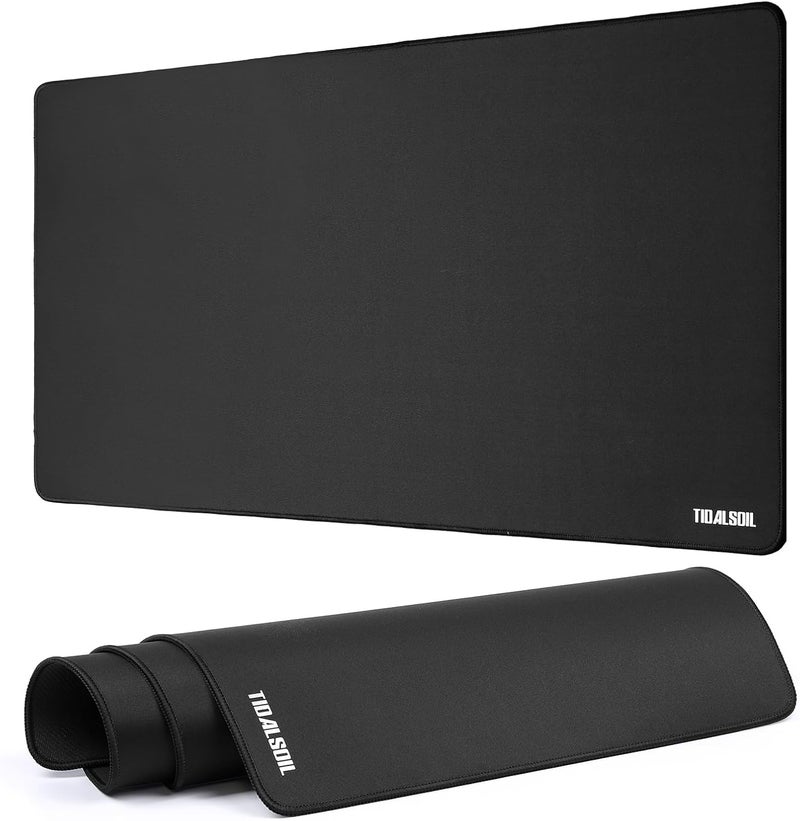 TIDALSOIL Large Gaming Mouse Pad – Oversized Extended Mouse Pad, Smooth Surface for Keyboard, Mouse, Office, Gaming and Work (Black / 35.4" x 15.7") - Image 1