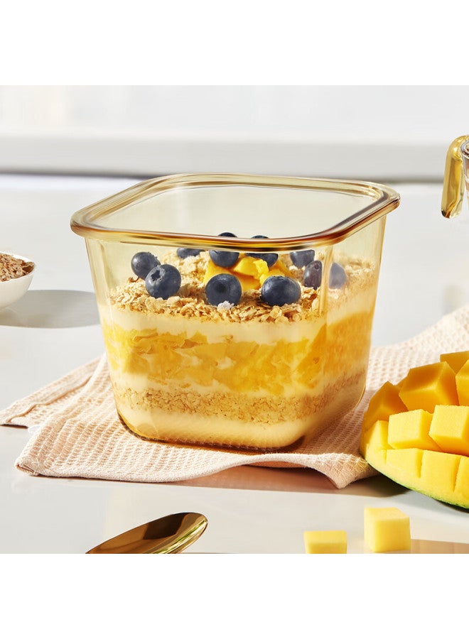 Visions Corning Amber Deep Food Storage Containers, Heat-resistant Glass Sealed Lunch Boxes, Bento Boxes, 4-piece Set, 800ml*2+900ml*2 - Image 5