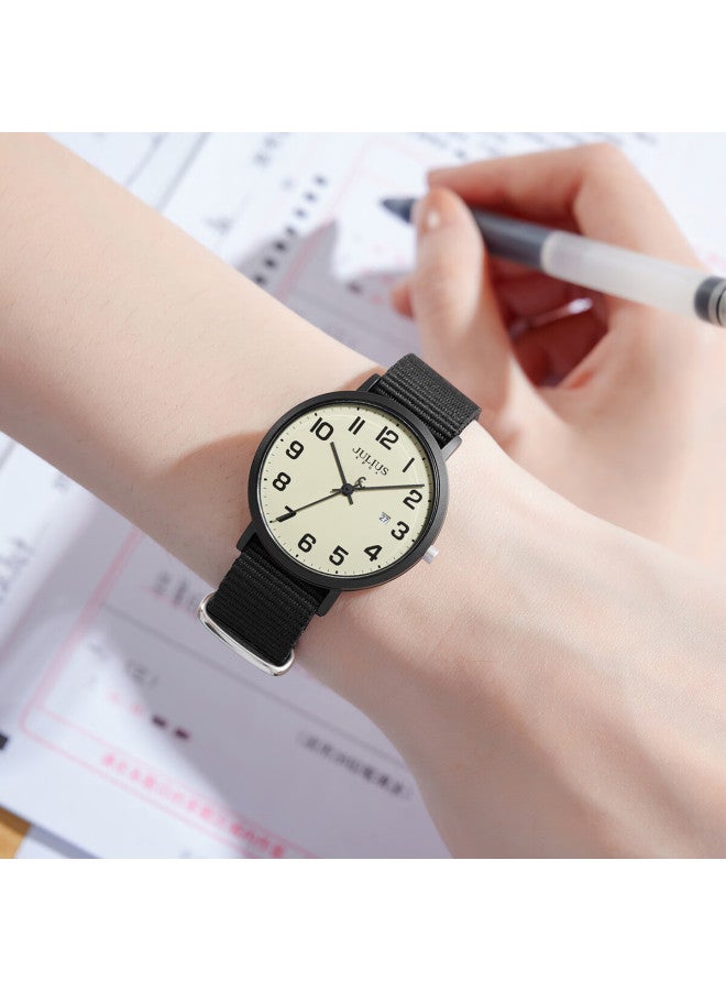 Julius Women's Watch Ja-1552f Black Waterproof Quartz Uni Student Exam Season - Image 1