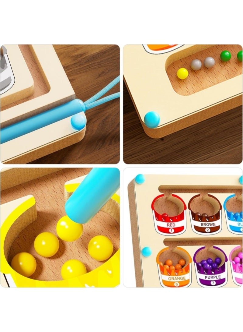 VarioNest Magnetic Color and Number Maze,Montessori Educational Wooden Magnet Puzzle Game Board for Toddlers,Toddler Activities Counting Matching Games,Learning Fine Motor Skills for Preschoolers - Image 5