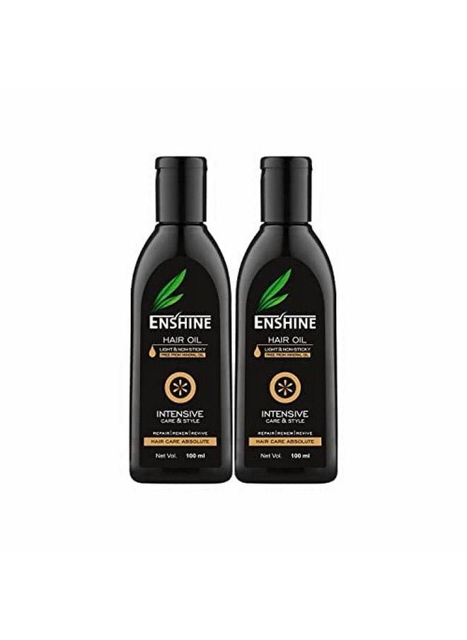 Enshine - Hair Oil Pack Of 2 (100Ml Each) Hair Oil For Hair Growth & Hair Fall Control With Rich Blend Of 21 Herbal Oils;Light & Nonsticky;Hair Oil For Men & Women - Image 1