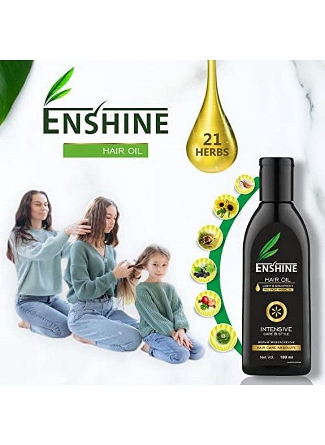 Enshine - Hair Oil Pack Of 2 (100Ml Each) Hair Oil For Hair Growth & Hair Fall Control With Rich Blend Of 21 Herbal Oils;Light & Nonsticky;Hair Oil For Men & Women - Image 1
