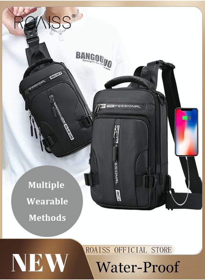 Men Crossbody Sling Bag Travel Chest Bags with USB Charging Port Waterproof Casual Daypack Outdoor Sling Bag Hiking Backpack for Men Outdoor Travel Business Casual Work Office - pzsku/Z3BC13317584CEEDB8EB6Z/45/_/1692342611/4b34eef9-6ea4-4f23-9432-10a3db418b35