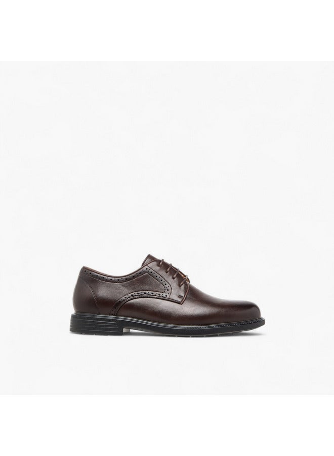DUCHINI Men's Textured Derby Shoes with Lace-Up Closure  - Image 3