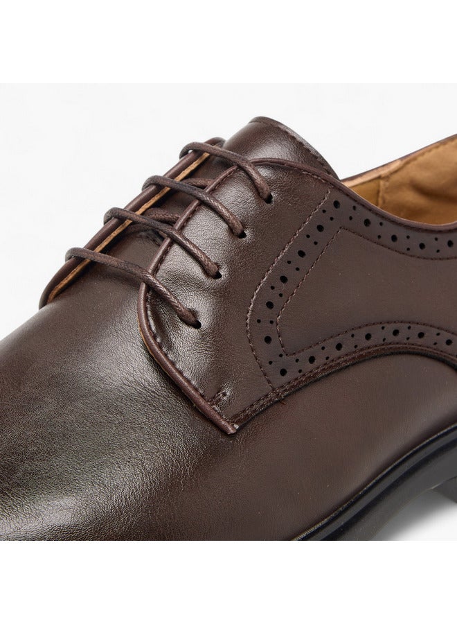 DUCHINI Men's Textured Derby Shoes with Lace-Up Closure  - Image 4