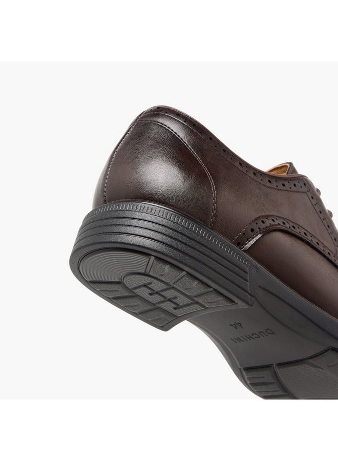 DUCHINI Men's Textured Derby Shoes with Lace-Up Closure  - Image 5