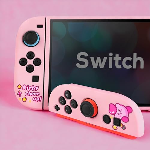 TIKOdirect Protective Case for Switch 2, Protected by Soft Full Skin Cover with Pretty Cute Pattern, Silicone Slim Shockproof Back and Grip Case for Switch 2, Pink - Image 5
