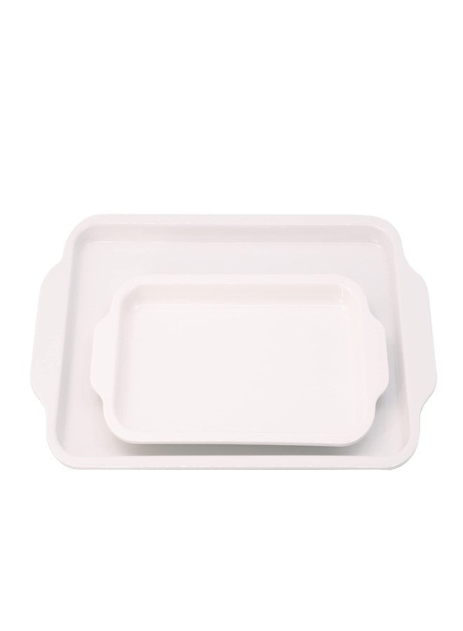 KIDDISON Melamine Tray with Flat Handles Set of 2 (Small, Large) for Montessori Practical Life Activities - Image 2
