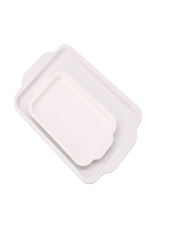 KIDDISON Melamine Tray with Flat Handles Set of 2 (Small, Large) for Montessori Practical Life Activities - Image 1