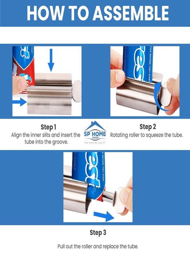 Smart House Inc The Original Toothpaste Squeezer Tube Roller Stainless Steel 2 Pieces Tube Squeezer Rollers, Saves Toothpaste, Creams, Puts an end to Waste - Simple and Practical (Silver) 2.4 inch Wide - Image 3