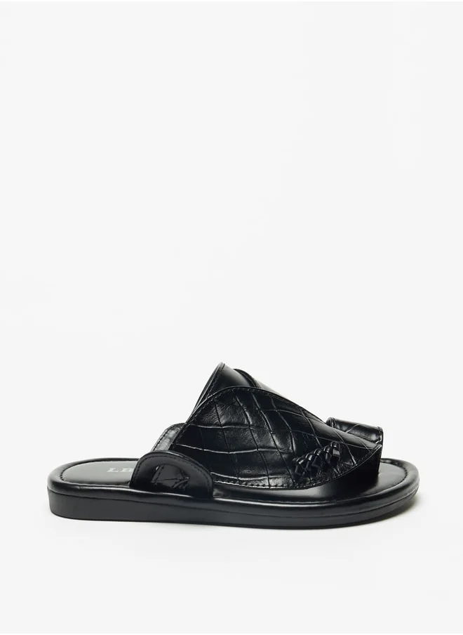 LBL by Shoexpress Boys Textured Slip-On Arabic Sandals with Toe Loop Closure