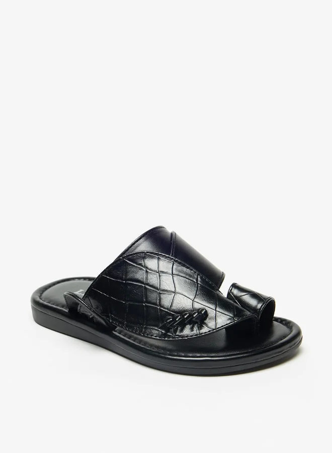 LBL by Shoexpress Boys Textured Slip-On Arabic Sandals with Toe Loop Closure