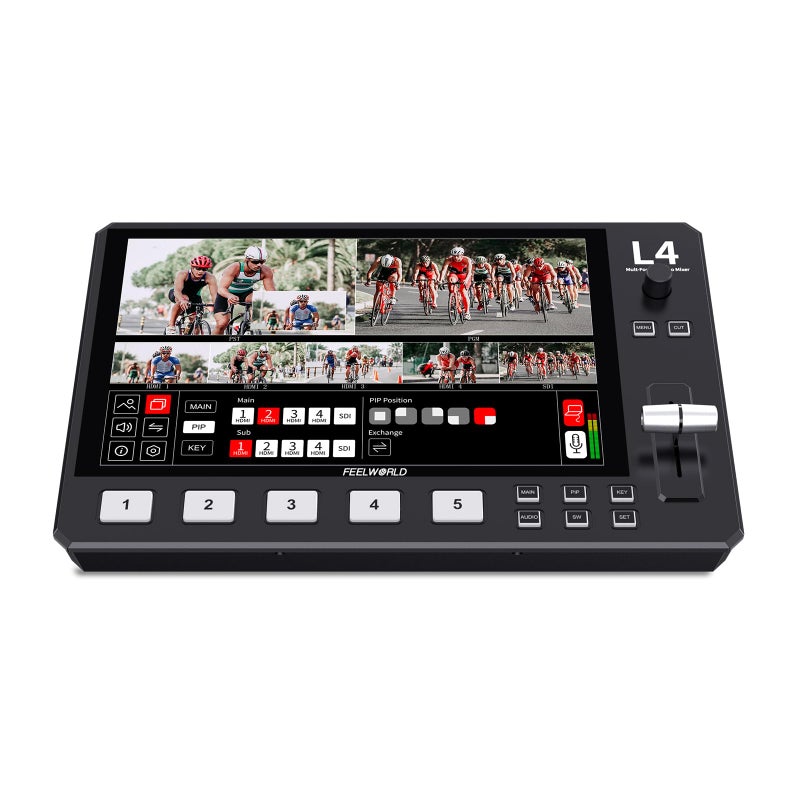 FEELWORLD L4 101 Inch Touch Screen Video Switcher 101 inch Touchscreen Realtime Preview 5 Input Sources PST PGM and Operation Interface - Image 2