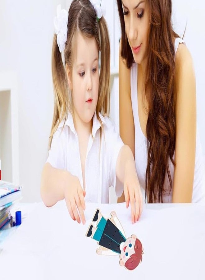 SubiMouIQ Lacing Toy, Threading Toys, Thread Board, Thread Board Kids, Wooden Clothes Lacing for Boy and Educational Threading for Fine Motor Skills Development Adorable Doll Dress Up Activity Toy - Image 3