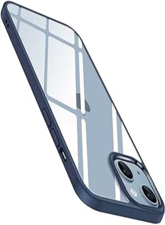 Amizee جراب Amizee متوافق مع iPhone 14 Plus، غطاء خلفي شفاف غير قابل للاصفرار، جراب هاتف رفيع ورفيع لهاتف iPhone 14 Plus (أزرق)