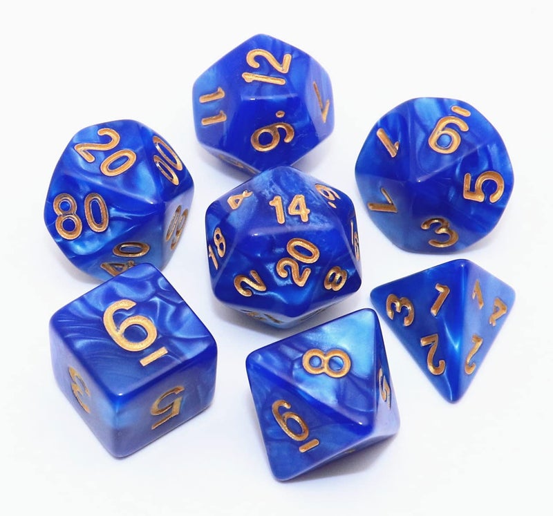 CREEBUY Blue DND Dice Set for Dungeon and Dragons DD RPG Role Playing Games Polyhedral Dice with Bag - Image 3