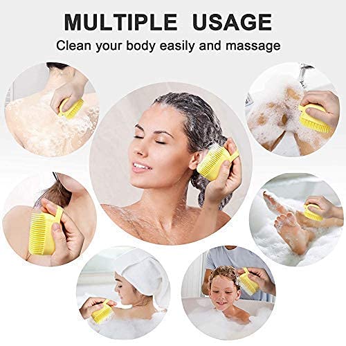 Easymart Silicon Massage Bath Brush Hair, Scalp & Bathing Brush For Cleaning Body | Silicon Wash Scrubber | Skin Care Brushes For Shower, Bathroom, Men, Women - Image 3