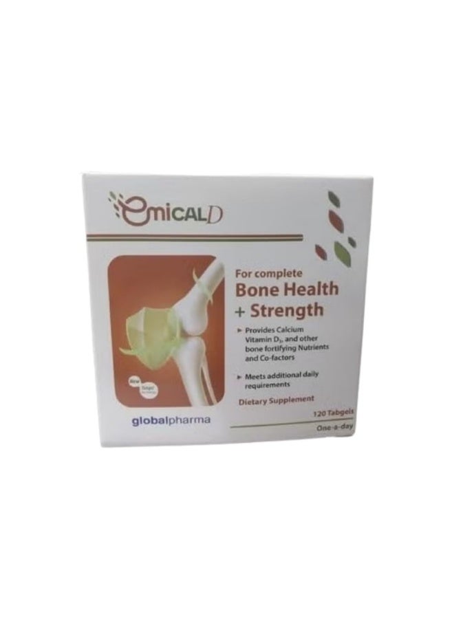 EmicalD Calcium and Vitamin D3 Tablets for Bone Health - 120 Count