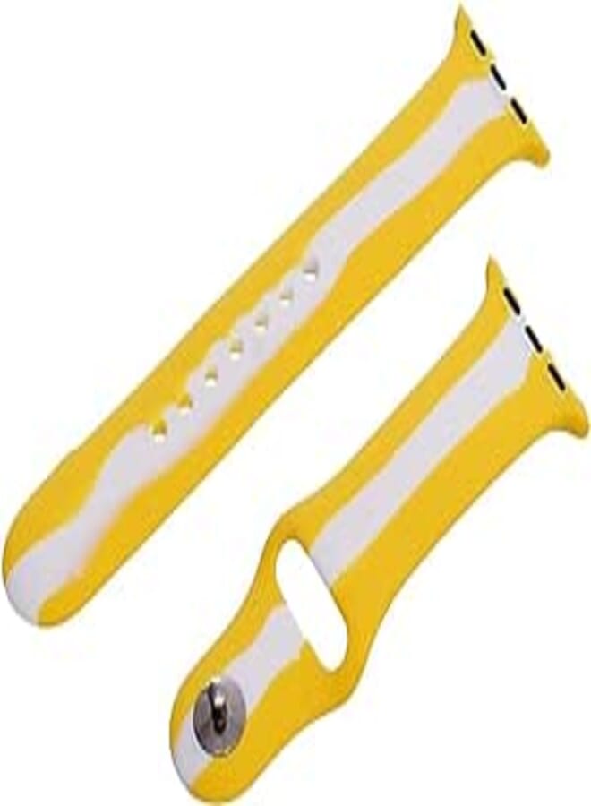 Generic Silicone Adjustable And Expandable Watch Strap With Colorful Design For Unisex Compatible With Smart Watches 38/40/41 MM - Multicolor