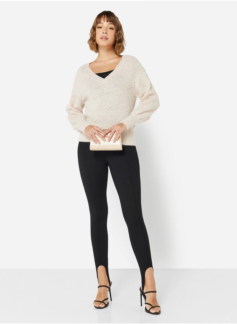 Jacqueline de Yong - Recycled V-Neck Knit Pullover - Image 1