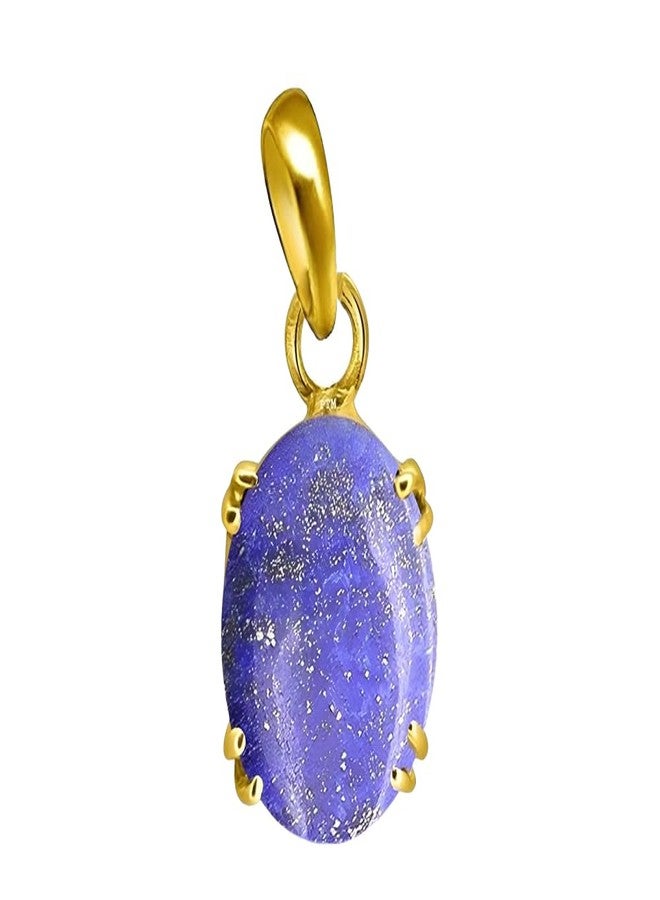 Ptm Lapis Lazuli/Lajwart 10.25 Ratti or 9.5 Carat Natural Certified Astrological Gemstone Panchdhatu/5 Metals 22k Gold Plated pendant for Men & Women -nvdhp11025 - Image 1