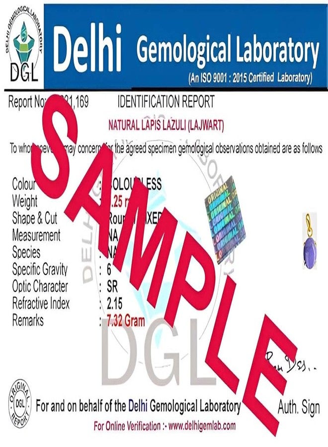 Ptm Lapis Lazuli/Lajwart 10.25 Ratti or 9.5 Carat Natural Certified Astrological Gemstone Panchdhatu/5 Metals 22k Gold Plated pendant for Men & Women -nvdhp11025 - Image 4