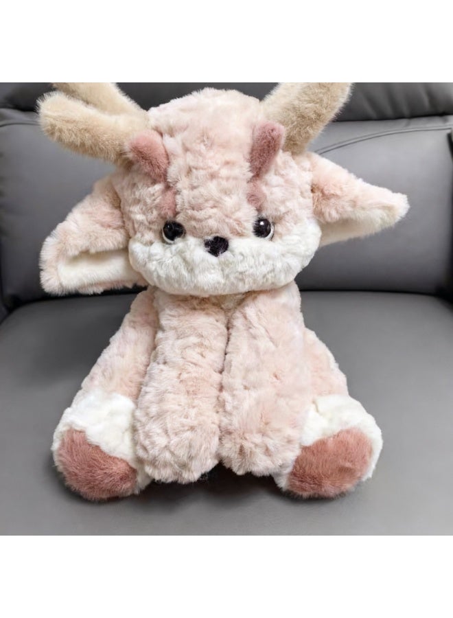 Sunspire 13.7-inch pink plush toy. Crafted from ultra-soft plush fabric, this pink doll offers a delightfully soft and cuddly feel. This charming and comforting cuddle companion makes the perfect gift for little girls. - Image 3