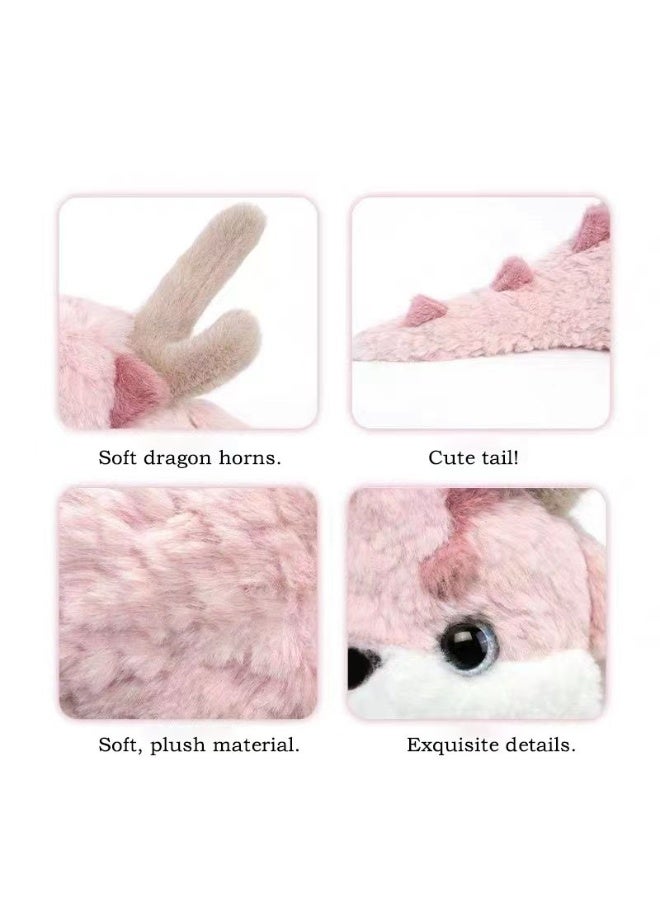 Sunspire 13.7-inch pink plush toy. Crafted from ultra-soft plush fabric, this pink doll offers a delightfully soft and cuddly feel. This charming and comforting cuddle companion makes the perfect gift for little girls. - Image 5
