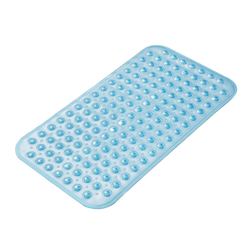 AmazerBath Bath Tub Mat, Medium Size 27.6 x 15 Inches Non-Slip Shower Mats with Suction Cups and Drain Holes, Bathtub Mats Bathroom Mats Machine Washable (Clear Blue) - Image 1