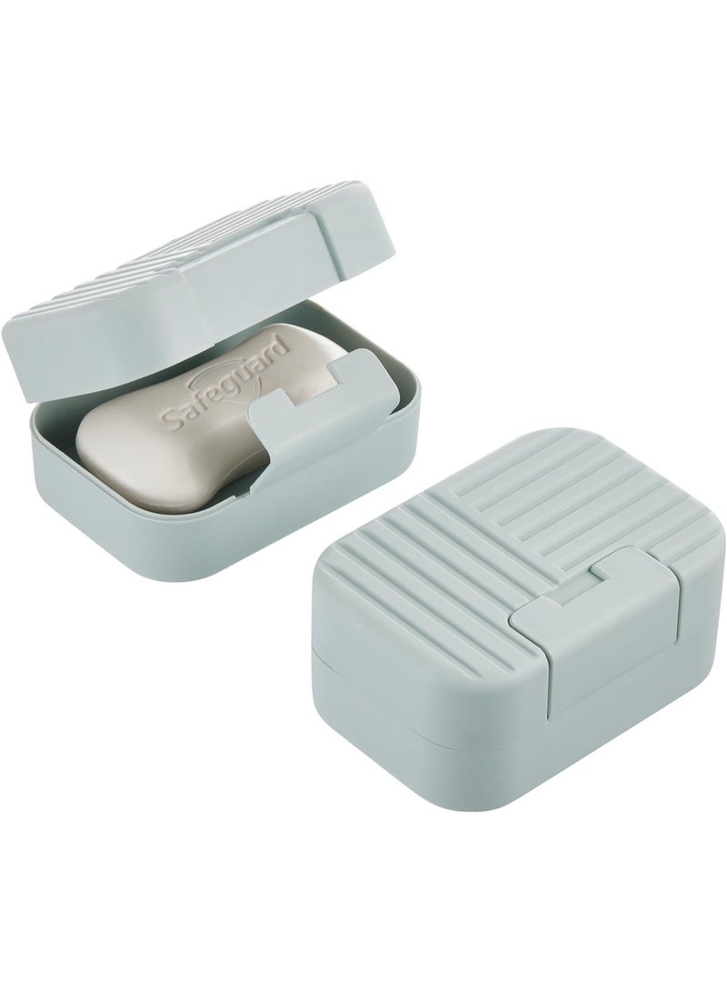 Travel Soap Container, 2 Pack Bar Soap Holder - Portable Soap Case with Lid for Travel, Camping, Gym, Hiking, Outdoor (Blue) - Image 1