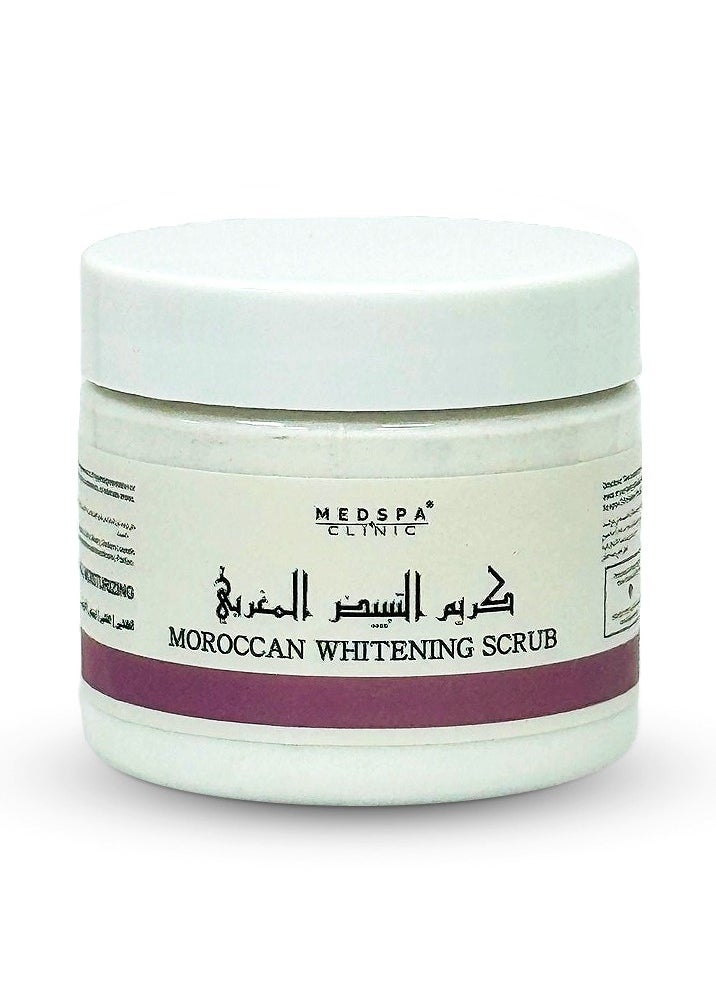 MEDSPACLINIC Moroccan Whitening Scrub 300g After Bath for Face and Body, Enriched with Vitamine E and Natural Extracts, Peeling, Softner, Moisturizer, Collagen. Travel Pack  - Image 1