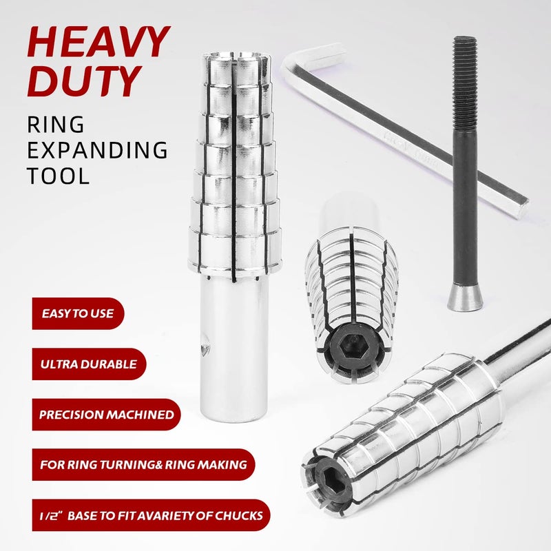 YIEPET Expanding Ring Mandrel-Ring Mandrel for Lathe,Ring Stretcher,Ring Sizes(7.5-10.5) Turning and Manufacturing Rings Making - Image 5