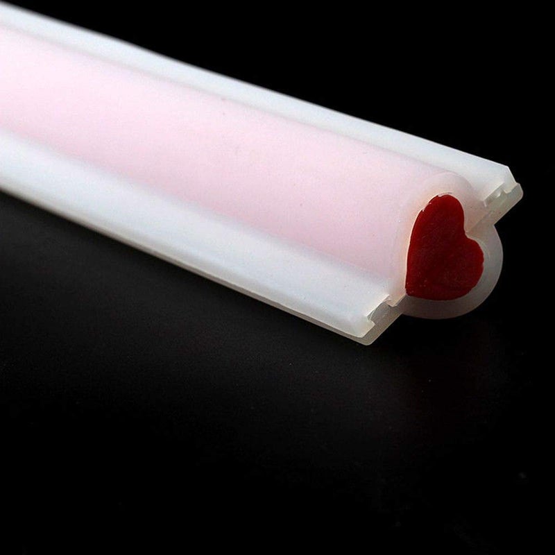 EORTA Heart Shaped Silicone Mold Tube Column Handmade Soap Candle Chocolate/Cake/Mousse/Loaf Baking Tools for DIY Craft Dessert Clay Party Decoration, White - Image 4
