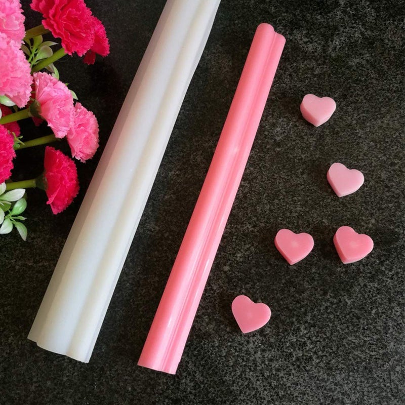 EORTA Heart Shaped Silicone Mold Tube Column Handmade Soap Candle Chocolate/Cake/Mousse/Loaf Baking Tools for DIY Craft Dessert Clay Party Decoration, White - Image 3