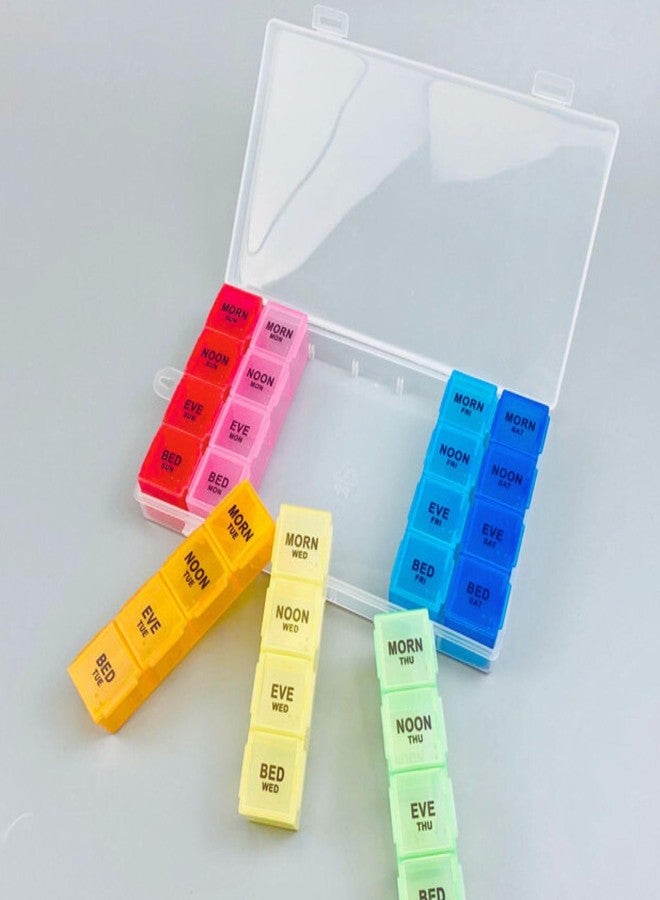 Mloowa Pill Organizer 4 Times a Day,Premium Weekly Pill Case Medicine Organizer Box 7 Days 28 Compartment to Hold Vitamins Medicine Organizer Box - Image 2