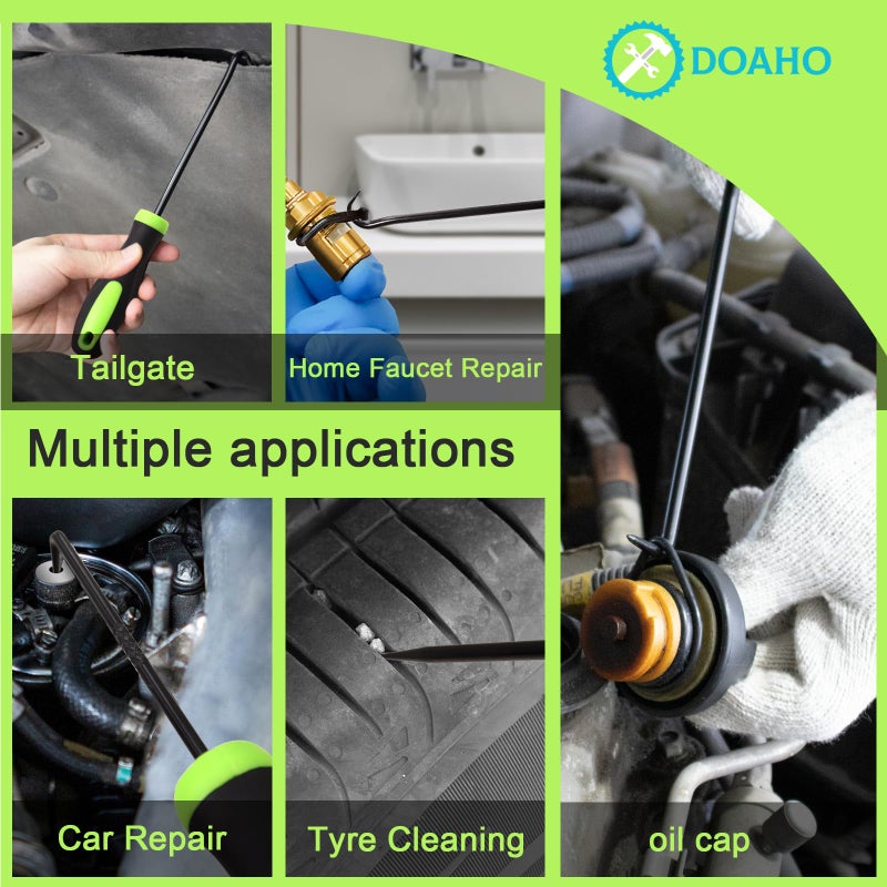 Doaho 12 قطعة مجموعة أدوات هوك واختيار السيارات طويلة وصغيرة الدقة مجموعة أدوات إزالة السدادة الدائرية التلقائية وإزالة الحشية ميكانيكي الأدوات المهنية وأساسيات إصلاح السيارات - Image 4