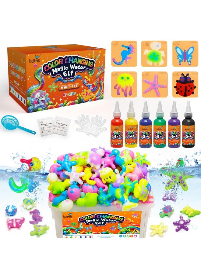 كيديتوس مجموعة ألعاب كيديتو السحرية المائية متغيرة الألوان، مجموعة جل مائي سحري مائي مع 6 جل متغير الألوان و6 قوالب. هدايا عيد الميلاد، هدايا أعياد الميلاد، هدايا الحفلات، أدوات STEM يدوية الصنع للأطفال. - Image 1