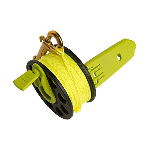 Trident Finger spool with handle - Folding Handle Finger Scuba Diving Reel with Fluorescent Yellow Line, 100' - Image 3