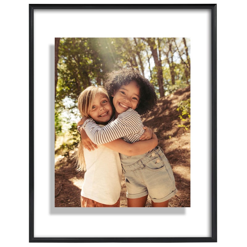 Americanflat Americanflat 11x14 Floating Picture Frame with Shatter-Resistant Glass - Fits 8x10 Photos or Smaller - Slide-in Photo Frame - Fusion Float Collection - Floating Frame for Tabletop or Wall - Black  - Image 1