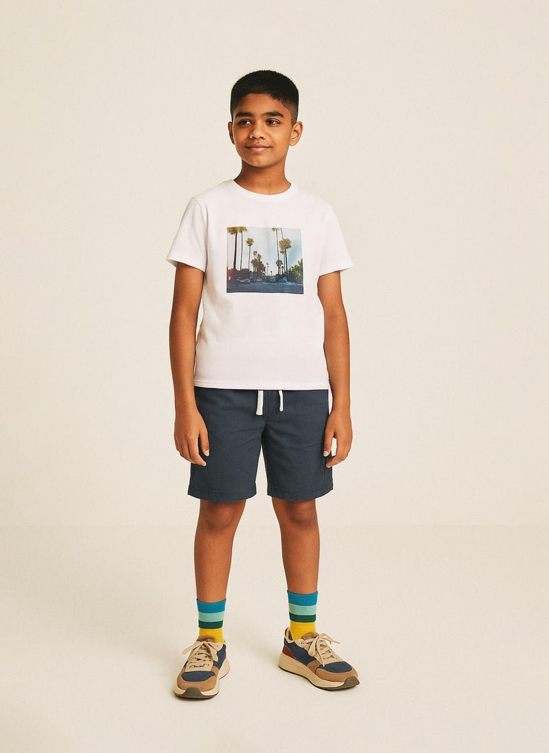 مينوتي شورت كارجو بوبلين للمراهقين - Image 1