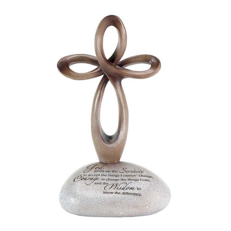 Dicksons God Grant Me The Serenity Open Carved 3 x 6 Inch Resin Tabletop Cross