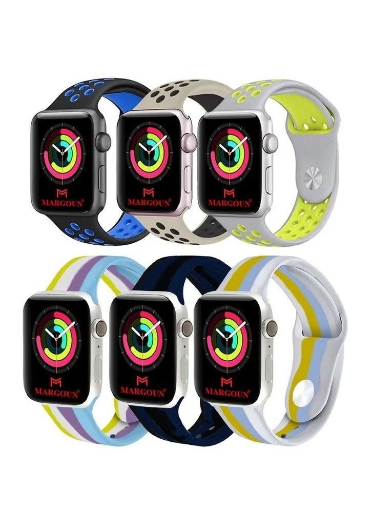 فيسوس Apple Watch 45Mm 44Mm 42 Silicone Sport Band 6 Pack Nike Design Collection 2