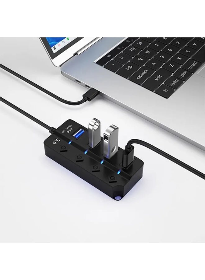 HUB USB 3.0 USB Splitter 2.0 4-in-1 USB Adapter Multi-Port Independent Power Extender - Image 5