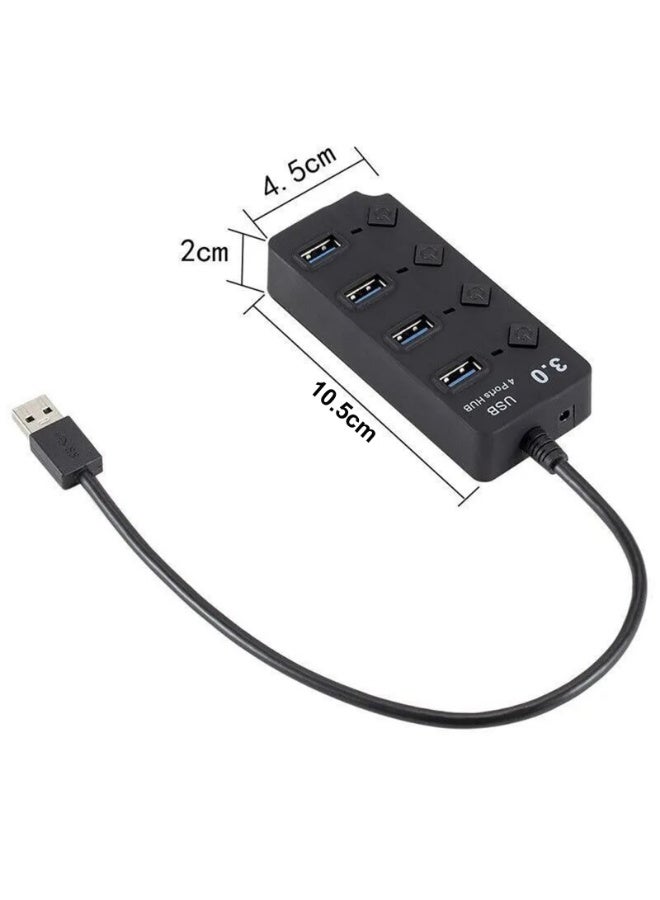 HUB USB 3.0 USB Splitter 2.0 4-in-1 USB Adapter Multi-Port Independent Power Extender - Image 3