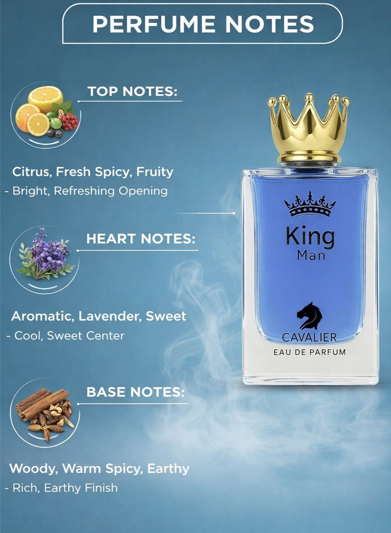 Cavalier Perfume Luxury Men’s Perfume The Cavalier King Man EDP 100ml | Long Lasting Perfume for Men with Fresh Spicy & Warm Fragrance with Lavender & Fruity Accords | The Best Perfume For Men - Image 2