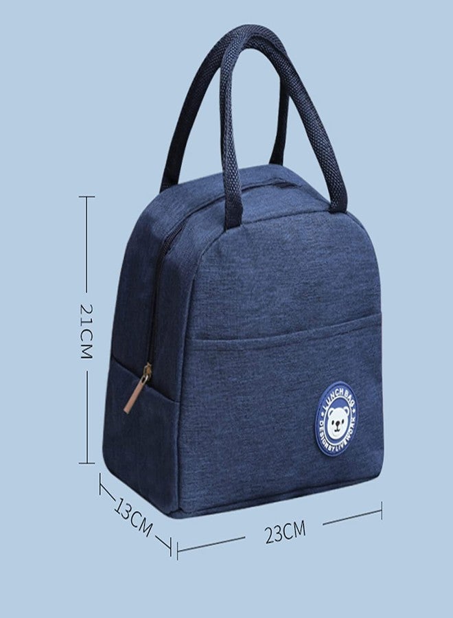 Krupasadhya Insulated Lunch Bags Tiffin Storage for Women Men Work, Student, Kids to School, Thermal Cooler Tote Bag, Picnic Organizer Portable Storage Lunch Bag (Blue) - Image 2